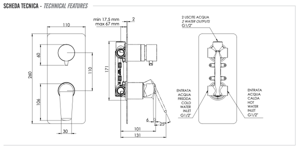 Смеситель для душа Remer Vanity V92