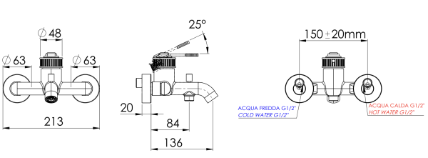 Смеситель для ванны Remer Atelier AL05BR, бронза масляная