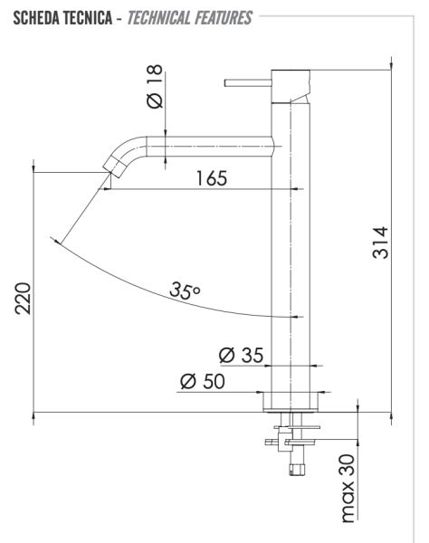 Смеситель для раковины Remer X Style X10LXLBG, золото брашированное