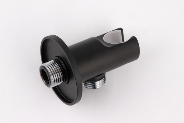 Держатель ручного душа с подключением шланга Remer 337MNO, черный матовый