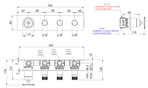 Смеситель для душа Remer Chrono CH98D3