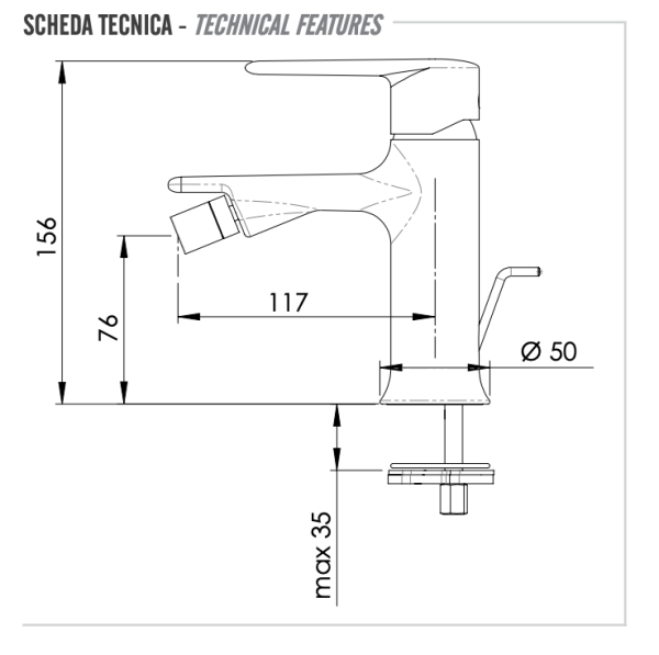 Смеситель для биде Remer Vanity V20