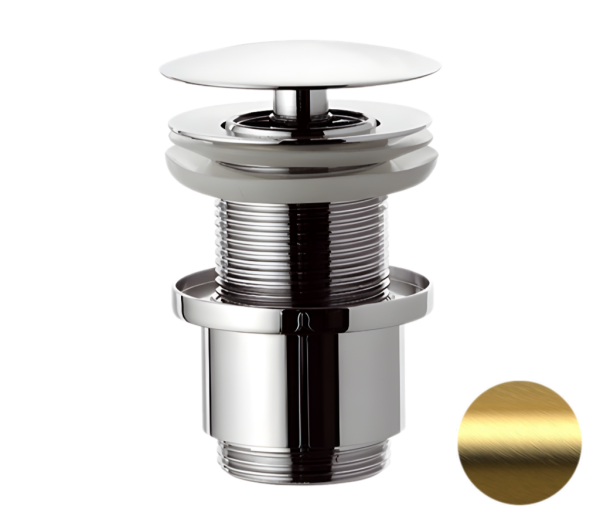 Донный клапан незапираемый без перелива 1”1/4 Remer 9072BG, золото брашированное